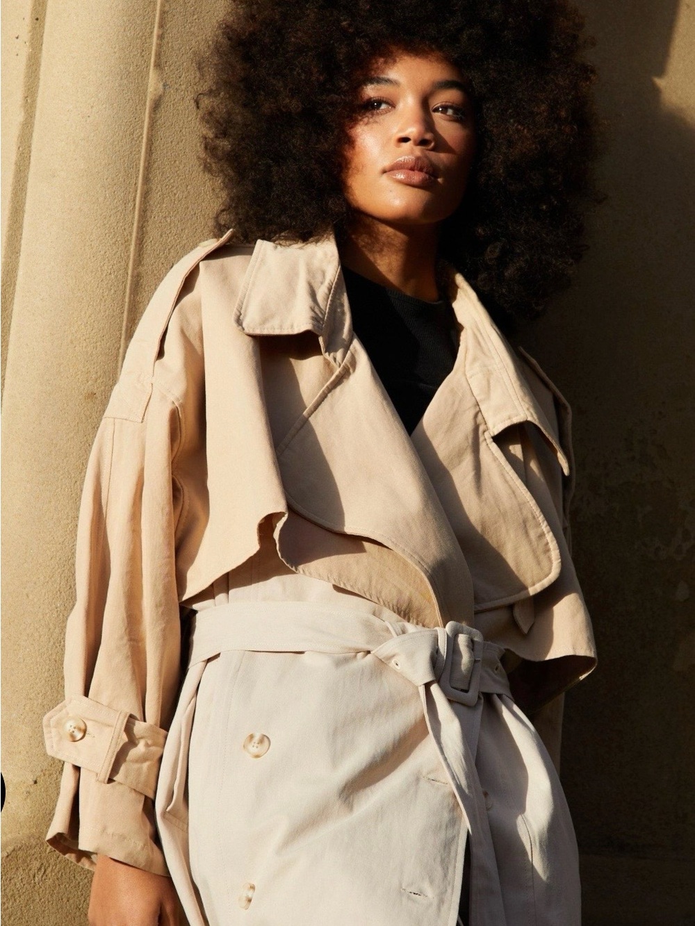 Nasty Gal Two-Tone Trench Coat